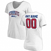 Women Customized Seattle Seahawks NFL Pro Line by Fanatics Branded Any Name & Number Banner Wave V Neck T-Shirt White,baseball caps,new era cap wholesale,wholesale hats